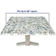 thumbnail image 5 of Fitted Elastic Edge Square Tablecloths, Sage Green Leaves Plant Polyester Table Cover, Great for Outdoor Home Kitchen/Parties/Holiday Dinner, Fit for 34" x 34"Square Table, 5 of 5
