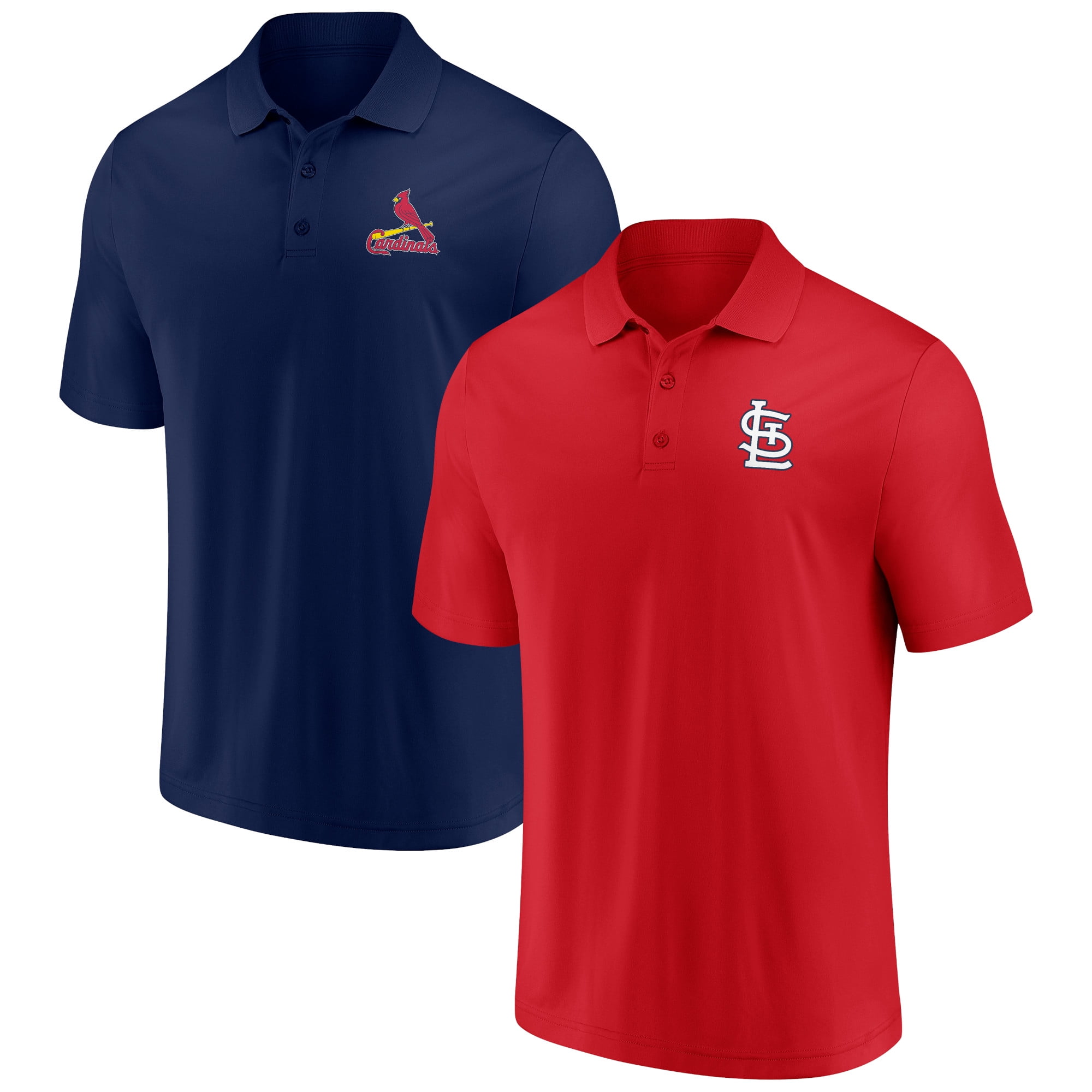 Men's Fanatics Branded Red/Navy St. Louis Cardinals Dueling Logos Polo