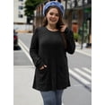 thumbnail image 6 of Long Sleeve Shirts for Women Long Sweaters with Pockets Tunic Tops Loose Fit Black XXL, 6 of 8