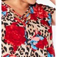 thumbnail image 3 of INC International Concepts Womens Plus Size Strappy V Neck Top,Leopard Tapestr,1X, 3 of 3