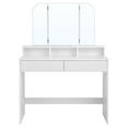 thumbnail image 1 of VASAGLE Vanity Desk, Makeup Vanity, Vanity Table with Tri-Fold Mirror, 2 Drawers and 3 Open Compartments, Dressing Table, Modern Style, White, 1 of 6