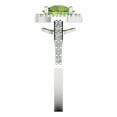 thumbnail image 3 of Halo Engagement Ring for Women - 1.86ct Natural Peridot in 14K White Gold Promise Ring, 3 of 6