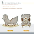thumbnail image 3 of Kids Bike Qaba Kids Rocking Horse, Bear-Shaped Plush Toddler Ride on Horse with Sound, Wooden Base & Safety Belt for 18-36 Months, Gray,Boys Bike, 3 of 8