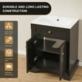 thumbnail image 3 of Eclife 24" Vintage Black Bathroom Vanity Set with Ceramic Sink Top, Faucet, Drain, 3 of 8