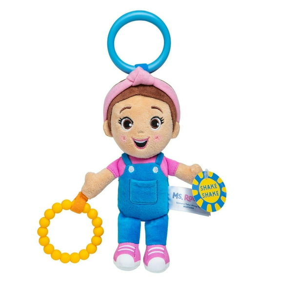 Ms. Rachel Sensory Take-Along Toy, Jouets de dentition pour balancelle et poussette avec hochet et attache, jouets pour filles et garçons de 0 à 1 an et plus