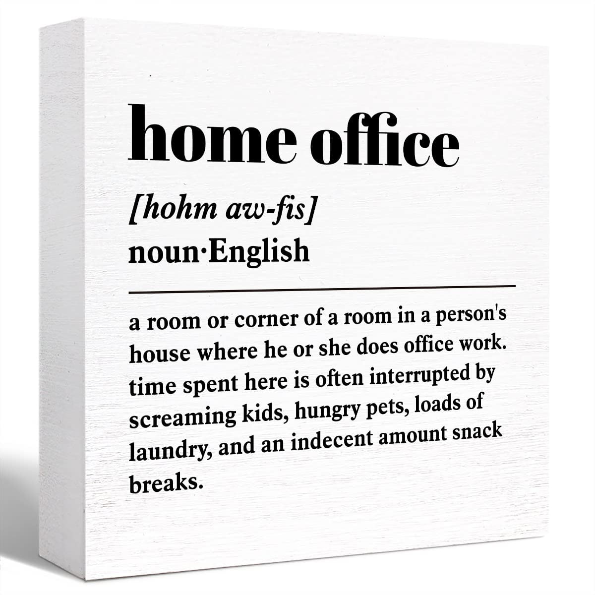 Funny Office Wood Box Sign Home Office Definition Wooden Block Sign