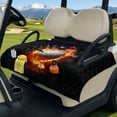 thumbnail image 3 of Xixirimido Golf Cart Seat Covers, Universal Golf Cart Seat Towel Blanket Quilted with 4 Pockets Fits for EZGO, Yamaha, Club Car & More 2-Seat Carts, US Flag Fire Golf Ball, 3 of 8