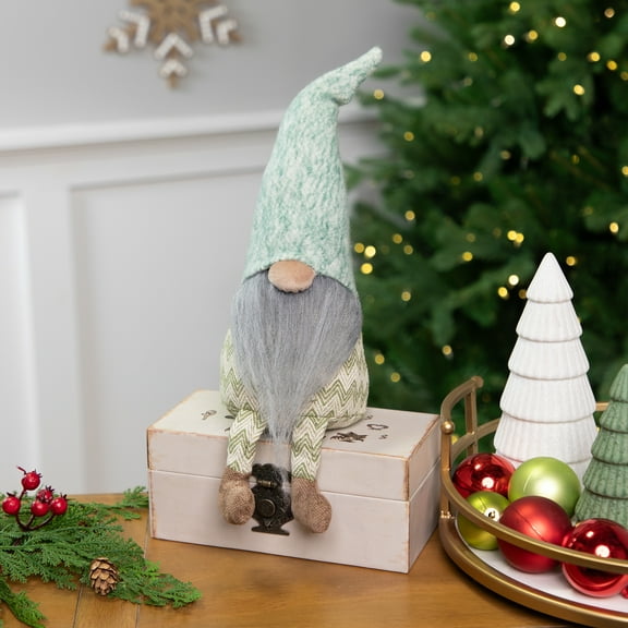 Northlight Sitting Gnome With Chevron Outfit Christmas Figure - 13.75"