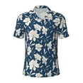 thumbnail image 2 of Daiia Lilies Flowers Pattern Men’s Polo Shirts,Solid Deck Shirt,Classic Fit, Breathable Cotton Polo for Casual and Sport Wear-Small, 2 of 7