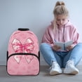 thumbnail image 2 of Bulopur Kids Backpack for Girls Soft Large Pink Bow Pattern Lightweight Waterproof School Bag Ages 6-12, 2 of 8
