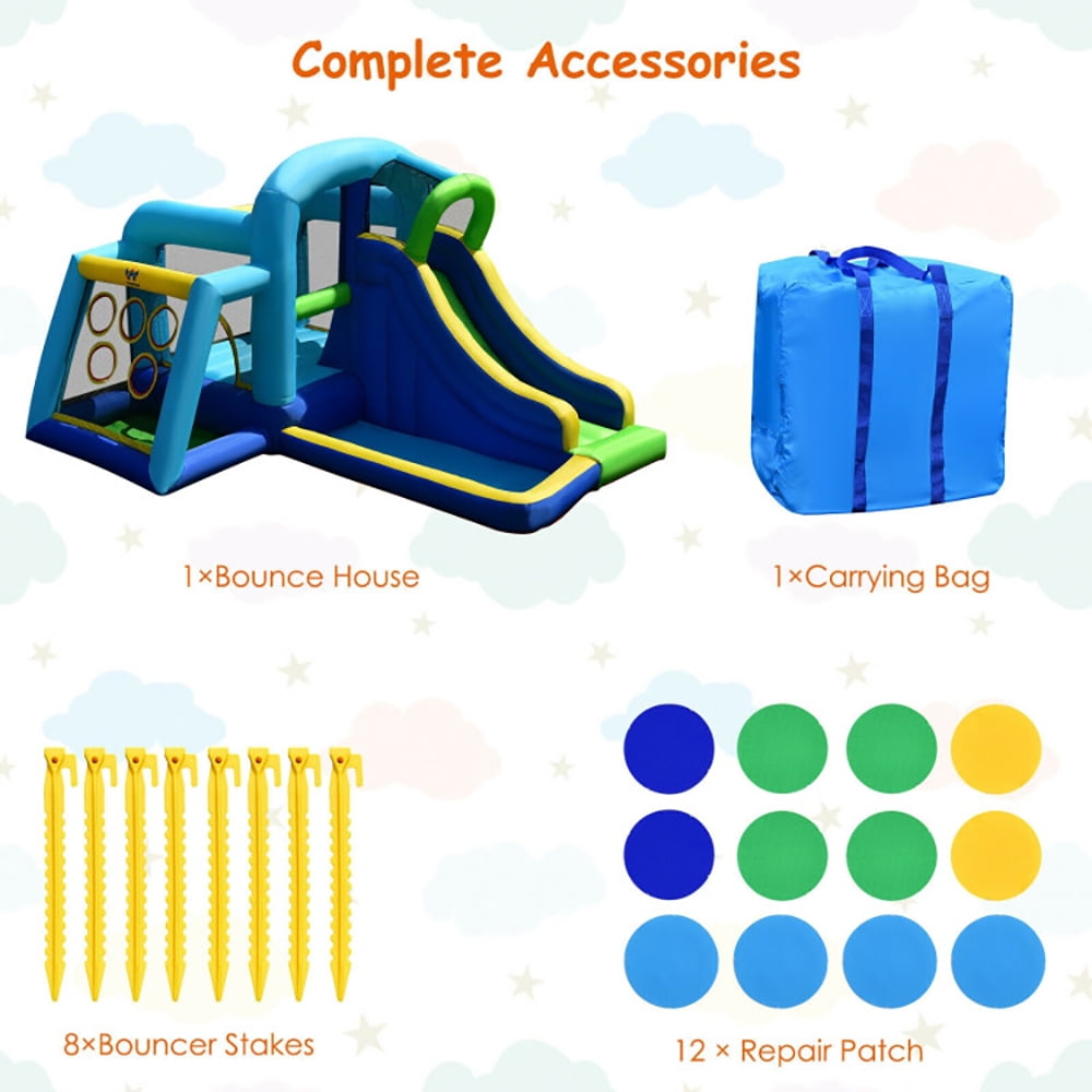 Aimee Lii 5-in-1 Kids Inflatable Climbing Bounce House without Blower, Playhouse for Kids Outdoor