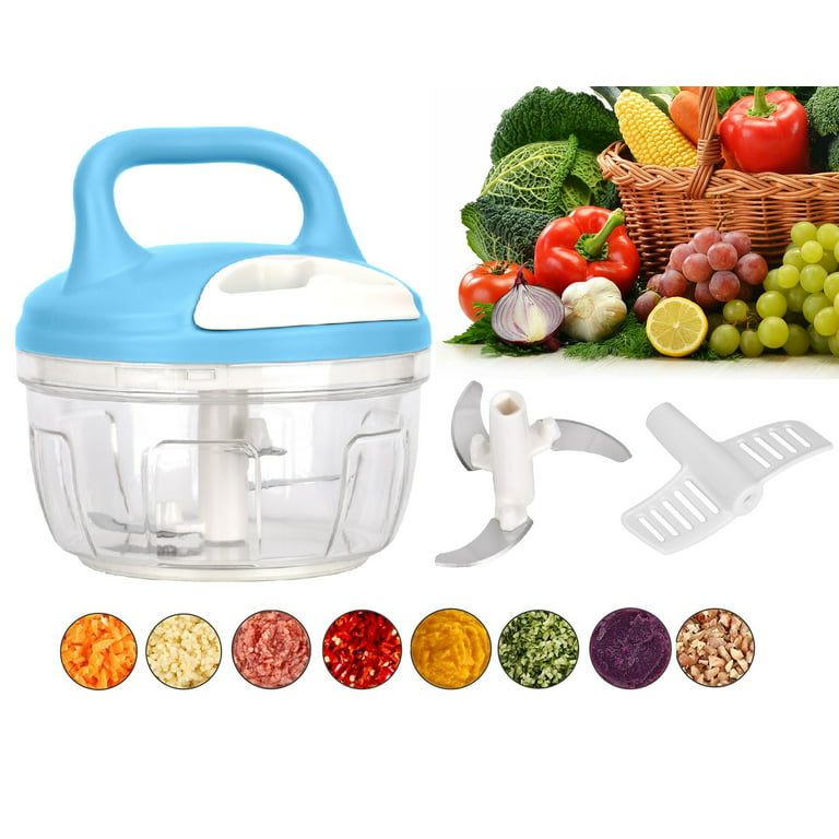 Hand Chopper Manual Food Chopper with Cord Mechanism, Vegetable Cutter Pull  Chopper Vegetable Slicer and Dicer for Vegetable Fruits Nuts Durable BPA