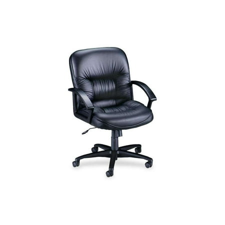 UPC: 0035255601153 | Lorell Managerial Mid-Back Chair 25-3/4 x29 x38-1/2 -42  Black Lthr 60115