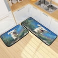 thumbnail image 7 of 2-Piece Kitchen Rugs Set Non-Slip Mats Carpet Floor for Kitchen, Bathroom (19.7"x27.6" & 19.7"x47.2") The Dog Is Running, 7 of 7