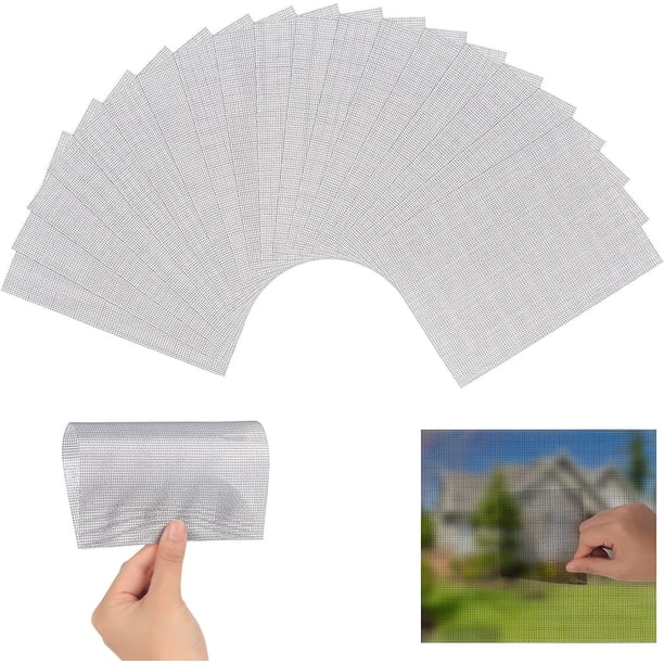 Kit de parches de reparación de pantallas de ventanas de 10 piezas, kit de reparación de mallas de ventanas autoadhesivas Kit de reparación de ventanas de fibra de vidrio Kit de reparación de puertas
