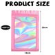 thumbnail image 5 of Paquete de 100 bolsas holográficas con degradado, bolsas resellables de Mylar con cierre de cremallera, bolsas de embalaje con ventana transparente, bolsas de plástico a prueba de olores para, 5 of 5