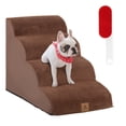 thumbnail image 1 of Gymax 4-Tier Foam Dog Ramp Non-Slip Dog Steps Soft Pet Stairs Ladder for High Sofa Bed, 1 of 10