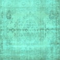 thumbnail image 1 of Ahgly Company Indoor Square Persian Turquoise Blue Traditional Area Rugs, 6' Square, 1 of 4