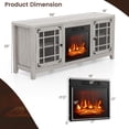 thumbnail image 4 of Giantex Electric Fireplace TV Stand, TV Console w/Adjustable Flame & Shelves, Farmhouse Media Entertainment Center, Natural, 4 of 7