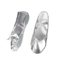 thumbnail image 5 of Xfvqtps Ballet Shoes for Girls Soft Sole Non Slip Cross Elastic Straps Solid Color Glossy Surface Dance Shoes for Gymnastics Performance Silver, 5 of 9