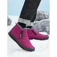 thumbnail image 6 of SIMANLAN Winter Warm Boots for Men Outdoor Snow Boots Winter Boots Women Plush Lining Non-Slip Ankle Booties Unisex Warm Shoes Zip Boots Red 5.5, 6 of 9