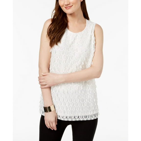 Alfani Womens Teardrop Embroidered Shell Top Size XL