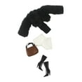 thumbnail image 4 of Conjunto de ropa para muñecas BJD 1/6, conjunto de muñeca con accesorios para niños, regalo de cumpleaños, escena, accesorio de fotografía, disfraz, negro, 4 of 8