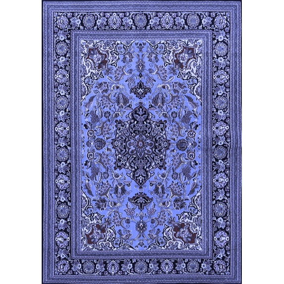 Ahgly Company Machine Washable Indoor Rectangle Animal Blue Traditional Area Rugs, 3' x 5'