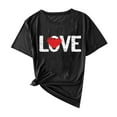 thumbnail image 2 of Vmvidoty Womens Love Shirt Causl Loose Short Sleeve Letter Heart Graphic Tee Summer Tops Black XXL, 2 of 5