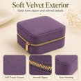 thumbnail image 4 of Unique Bargains 1 Pc Portable Zipper Design Jewelry Case Organizer with Mirror Purple, 4 of 7