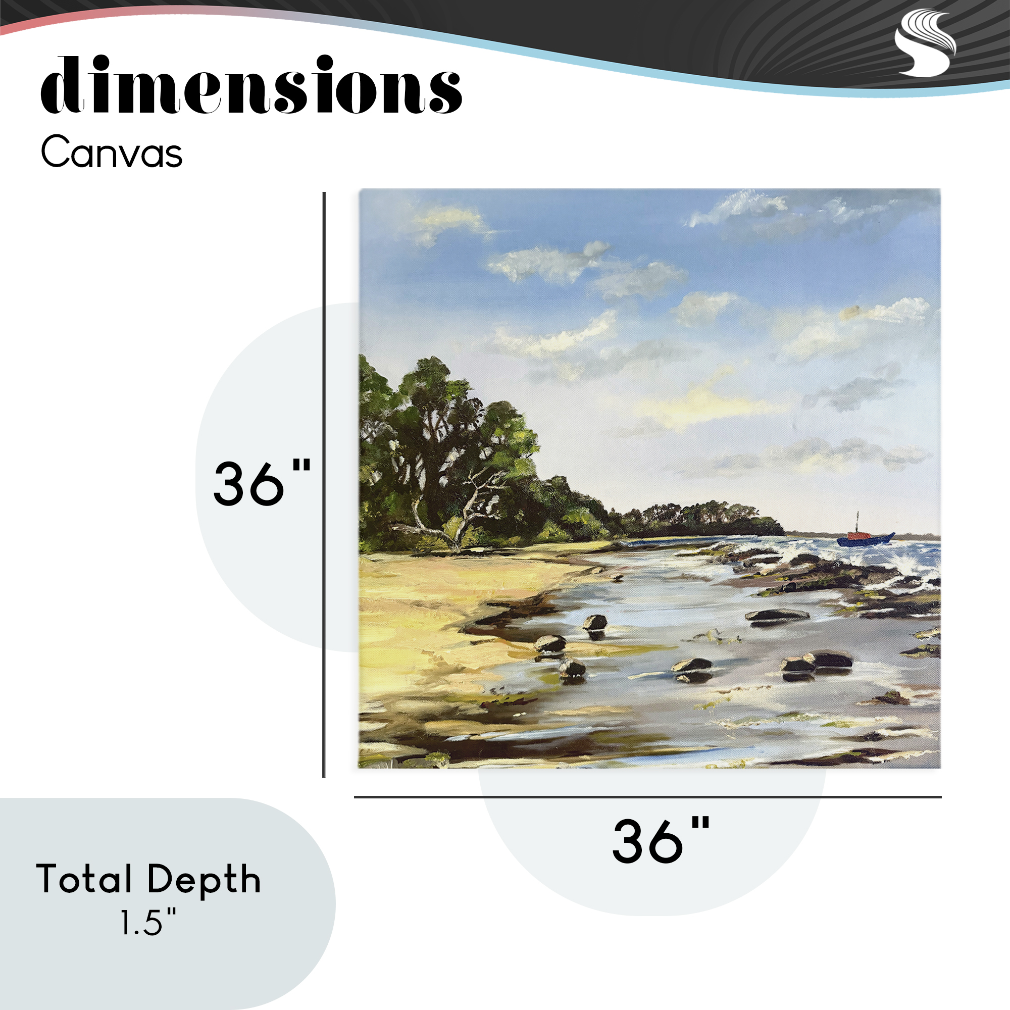 Low Tide Seascape Canvas Wall Art, design by Patricia Reynolds