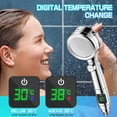 thumbnail image 4 of Water Saving Shower Head, Shower Sprayer Shower Aerator Anti-Limescale Shower Head - 4 High Pressure Jet Models - With Digital Temperature Display, 4 of 5