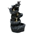thumbnail image 3 of Trendix Outdoor Water Fountain with LED Light, 27"H Cascading Rock Water Fountain 5-Tiers, Garden Waterfall Decor for Patio, Backyard, Porch and Home Art Decor, 3 of 10