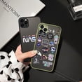thumbnail image 4 of Funda de teléfono para iPhone 15 Pro XS Max 14 7 8 6 6s Plus SE 11 12 13 Mini X XR NASA-USA, cubierta translúcida negra esmerilada, 4 of 5
