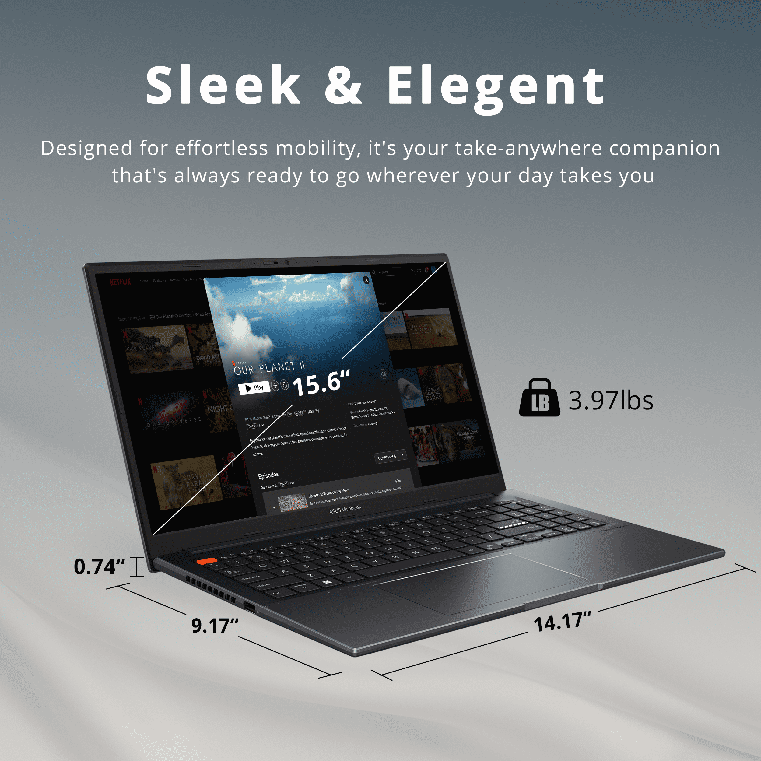 ASUS VivoBook S 15 Slim Laptop, 15.6" FHD Display, AMD Ryzen 7 5800H Processor, AMD Radeon Graphics, 8GB RAM, 512GB SSD, Windows 11 Home, Fingerprint Reader, Indie Black