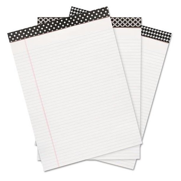 Universal Office Products 35897 8.5 x 11 in. Fashion Ruled Writing Pad, White 6 Pads per Pack