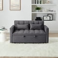 thumbnail image 3 of 54.33 inch versatile foldable sofa bed in 3 lengths, modern sofa sofa sofa velvet pull-out bed, adjustable back (GRAY), 3 of 9