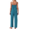 thumbnail image 3 of INSPIRE CHIC Women's Pajama Set Pleated Cami Top and Pants Knit Stretchy Soft Summer 2026 Lounge Sets with Pockets 2XL Blue, 3 of 5