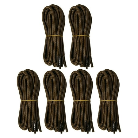 

B&Q 6 Pairs 5mm Thick Heavy Duty Dark light Brown Hiking Work Boot Laces Shoelaces Strings Replacement for Men Women 39 40 48 54 55 60 63 72 Inches