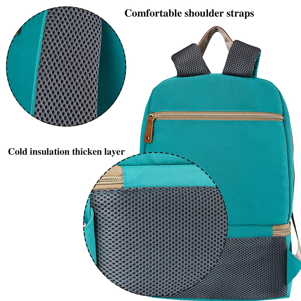 Breast Pump Bag Backpack - Cooler Lunch Bag Double Layer for Mother Large Size Green