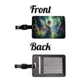 thumbnail image 4 of Pixie Fairy Forest Fantasy Watercolor Design Faux Leather Travel Luggage Tag, 4 of 7