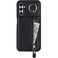 thumbnail image 3 of Samsung Galaxy A14 5G Case with Card Holder for Women, Samsung Galaxy A14 5G Phone Case Wallet with Credit Card with Ring Kickstand Zipper Shockproof Slim Stand Case - Black, 3 of 18