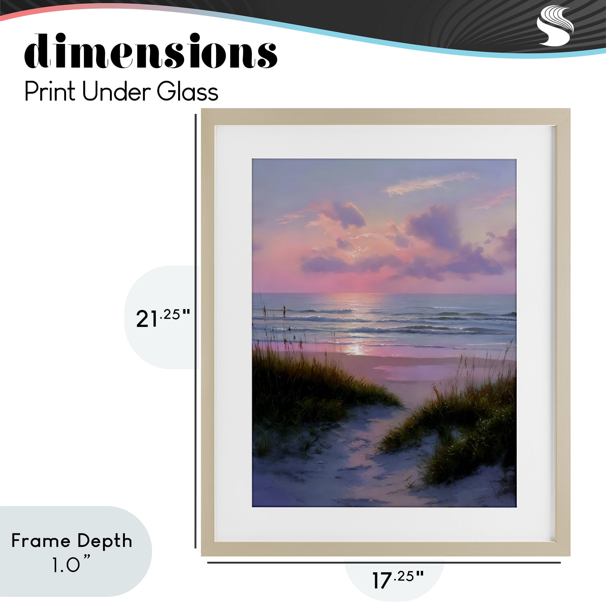 Stupell Industries Romantic Beach Sunset in Pink Birch Framed Print Under Glass, design by Franklyn Gregory