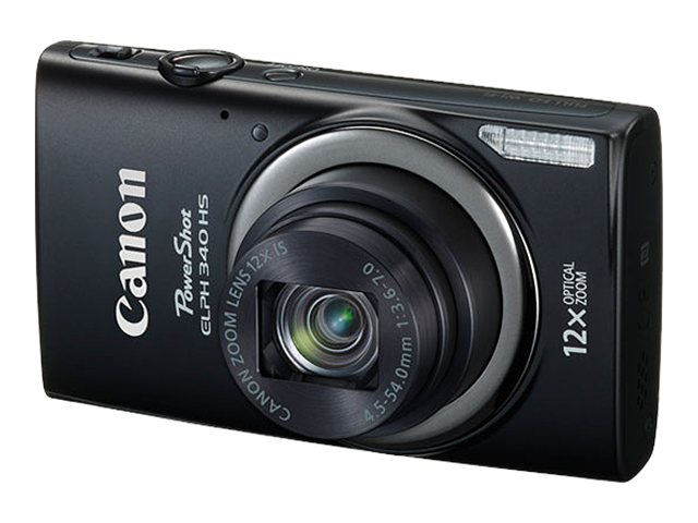 Canon PowerShot ELPH 340 HS - Digital camera - compact - 16.0 MP - 1080p - 12x optical zoom - Wireless LAN - black - image 2 of 4