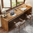 thumbnail image 2 of 78.7 Inches 2 Person Long Computer Desk for Home Office, Brown, 2 of 7