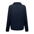 thumbnail image 6 of Button Down Shirt for Women Long Sleeve Blouses Tops Business Loose Fit Casual Work Outfits Navy 2XL, 6 of 6