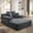 Dark Gray, variant on Kdymod Convertible Corduroy Sofa Couch Bed with Hidden Zipper Backrest and armrests,70.8'' Oversized Chaise Lounge Chair Indoor with 3 Pillows for Small Spaces,No Assembly Required,Dark Gray