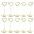 thumbnail image 1 of Soportes para números de mesa, Base estable de estilo corazón en capas, tarjetero de Metal galvanizado para fiesta de boda y oficina, 10 Uds., 1 of 8