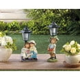 thumbnail image 3 of Zingz & Thingz 10.25" Red and Green Little Boy Holding Apple Basket Solar Powered Street Light, 3 of 4