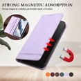 thumbnail image 5 of Magnetic Phone Case For iPhone 16 6.1-inch with RFID Blocking,Magnetic Closure,Card Slots,Cash Slot,Kickstand,Shockproof Flip Folio Protective Phone Case,Purple,For iPhone 16, 5 of 10